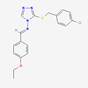 molecular formula C18H17ClN4OS B5513787 3-[(4-氯苄基)硫代]-N-(4-乙氧基亚苄基)-4H-1,2,4-三唑-4-胺 