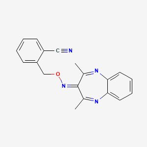 molecular formula C19H16N4O B5513799 2-({[(2,4-dimethyl-3H-1,5-benzodiazepin-3-ylidene)amino]oxy}methyl)benzonitrile 