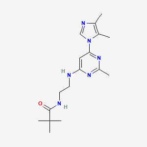 molecular formula C17H26N6O B5513801 N-(2-{[6-(4,5-二甲基-1H-咪唑-1-基)-2-甲基-4-嘧啶基]氨基}乙基)-2,2-二甲基丙酰胺 