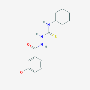 molecular formula C15H21N3O2S B5513819 N-cyclohexyl-2-(3-methoxybenzoyl)hydrazinecarbothioamide CAS No. 299923-32-3