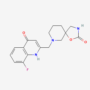 molecular formula C17H18FN3O3 B5513850 7-[(8-fluoro-4-hydroxyquinolin-2-yl)methyl]-1-oxa-3,7-diazaspiro[4.5]decan-2-one 