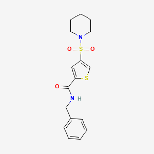 molecular formula C17H20N2O3S2 B5513851 N-benzyl-4-(1-piperidinylsulfonyl)-2-thiophenecarboxamide 