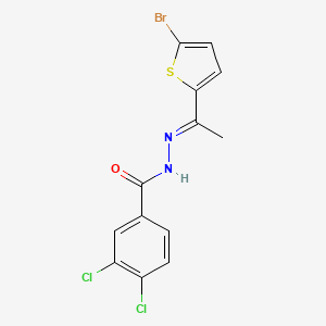 molecular formula C13H9BrCl2N2OS B5513860 N'-[1-(5-bromo-2-thienyl)ethylidene]-3,4-dichlorobenzohydrazide 