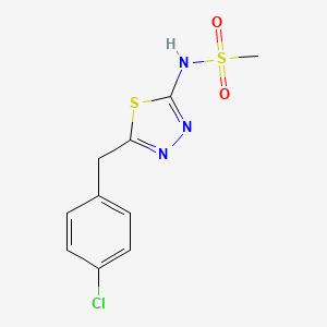 molecular formula C10H10ClN3O2S2 B5513863 N-[5-(4-氯苄基)-1,3,4-噻二唑-2-基]甲磺酰胺 CAS No. 590398-64-4