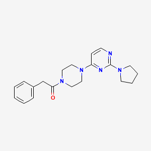 molecular formula C20H25N5O B5513870 4-[4-(phenylacetyl)-1-piperazinyl]-2-(1-pyrrolidinyl)pyrimidine 