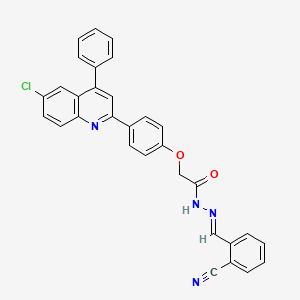 molecular formula C31H21ClN4O2 B5513875 2-[4-(6-氯-4-苯基-2-喹啉基)苯氧基]-N'-(2-氰基亚苄基)乙酰肼 