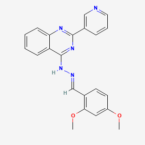 molecular formula C22H19N5O2 B5513882 2,4-dimethoxybenzaldehyde [2-(3-pyridinyl)-4-quinazolinyl]hydrazone 