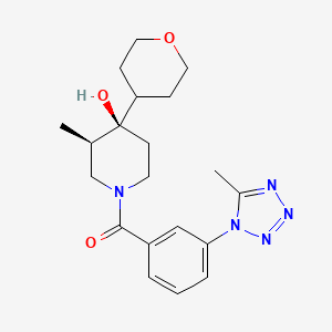 molecular formula C20H27N5O3 B5513890 (3R*,4R*)-3-methyl-1-[3-(5-methyl-1H-tetrazol-1-yl)benzoyl]-4-(tetrahydro-2H-pyran-4-yl)piperidin-4-ol 