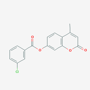 molecular formula C17H11ClO4 B5513919 4-methyl-2-oxo-2H-chromen-7-yl 3-chlorobenzoate 