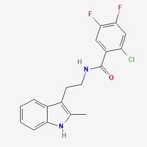molecular formula C18H15ClF2N2O B5513937 2-chloro-4,5-difluoro-N-[2-(2-methyl-1H-indol-3-yl)ethyl]benzamide 