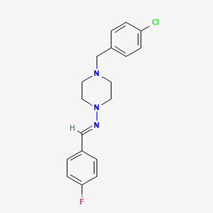 molecular formula C18H19ClFN3 B5513938 4-(4-chlorobenzyl)-N-(4-fluorobenzylidene)-1-piperazinamine 