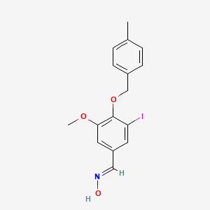 molecular formula C16H16INO3 B5513964 3-iodo-5-methoxy-4-[(4-methylbenzyl)oxy]benzaldehyde oxime 