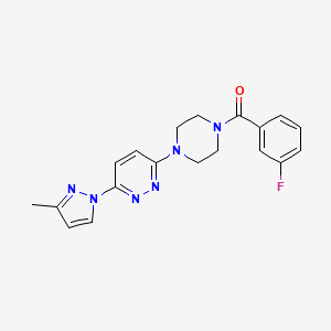 molecular formula C19H19FN6O B5513989 3-[4-(3-fluorobenzoyl)-1-piperazinyl]-6-(3-methyl-1H-pyrazol-1-yl)pyridazine 