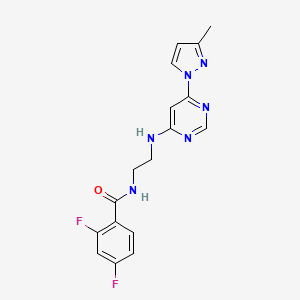 molecular formula C17H16F2N6O B5514030 2,4-difluoro-N-(2-{[6-(3-methyl-1H-pyrazol-1-yl)-4-pyrimidinyl]amino}ethyl)benzamide 