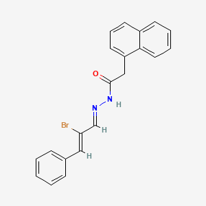 molecular formula C21H17BrN2O B5514050 N'-(2-溴-3-苯基-2-丙烯-1-亚甲基)-2-(1-萘基)乙酰肼 