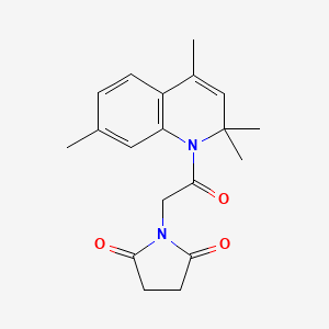 molecular formula C19H22N2O3 B5514051 1-[2-oxo-2-(2,2,4,7-tetramethyl-1(2H)-quinolinyl)ethyl]-2,5-pyrrolidinedione 