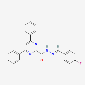 molecular formula C24H17FN4O B5514064 N'-(4-fluorobenzylidene)-4,6-diphenyl-2-pyrimidinecarbohydrazide 