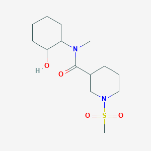 molecular formula C14H26N2O4S B5514076 N-(2-羟基环己基)-N-甲基-1-(甲磺酰基)-3-哌啶甲酰胺 