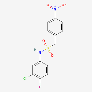molecular formula C13H10ClFN2O4S B5514082 N-(3-chloro-4-fluorophenyl)-1-(4-nitrophenyl)methanesulfonamide 