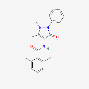 molecular formula C21H23N3O2 B5514135 N-(1,5-dimethyl-3-oxo-2-phenyl-2,3-dihydro-1H-pyrazol-4-yl)-2,4,6-trimethylbenzamide 