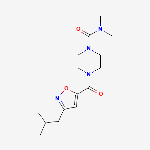 molecular formula C15H24N4O3 B5514187 4-[(3-isobutyl-5-isoxazolyl)carbonyl]-N,N-dimethyl-1-piperazinecarboxamide 