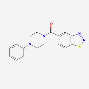 molecular formula C17H16N4OS B5514198 5-[(4-phenyl-1-piperazinyl)carbonyl]-1,2,3-benzothiadiazole 