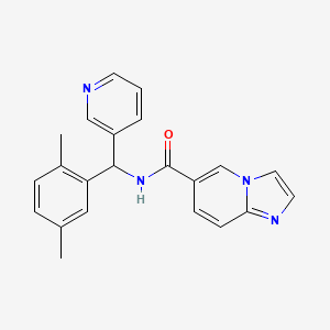 molecular formula C22H20N4O B5514204 N-[(2,5-dimethylphenyl)(pyridin-3-yl)methyl]imidazo[1,2-a]pyridine-6-carboxamide 