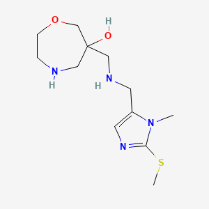molecular formula C12H22N4O2S B5514218 6-[({[1-methyl-2-(methylthio)-1H-imidazol-5-yl]methyl}amino)methyl]-1,4-oxazepan-6-ol dihydrochloride 