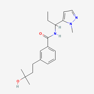 molecular formula C19H27N3O2 B5514221 3-(3-羟基-3-甲基丁基)-N-[1-(1-甲基-1H-吡唑-5-基)丙基]苯甲酰胺 