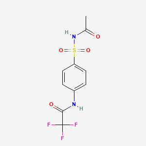 molecular formula C10H9F3N2O4S B5514229 N-{4-[(乙酰氨基)磺酰基]苯基}-2,2,2-三氟乙酰胺 