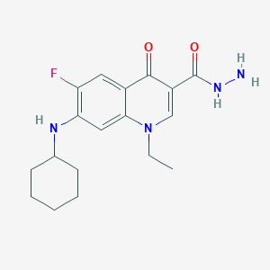 molecular formula C18H23FN4O2 B5514238 7-(cyclohexylamino)-1-ethyl-6-fluoro-4-oxo-1,4-dihydro-3-quinolinecarbohydrazide 