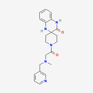molecular formula C21H25N5O2 B5514243 1-[N-methyl-N-(3-pyridinylmethyl)glycyl]-1',4'-dihydro-3'H-spiro[piperidine-4,2'-quinoxalin]-3'-one 