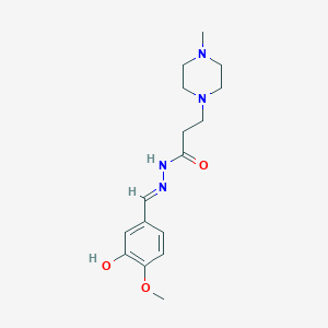 molecular formula C16H24N4O3 B5514255 N'-(3-hydroxy-4-methoxybenzylidene)-3-(4-methyl-1-piperazinyl)propanohydrazide 