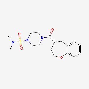 molecular formula C17H25N3O4S B5514264 N,N-dimethyl-4-(2,3,4,5-tetrahydro-1-benzoxepin-4-ylcarbonyl)piperazine-1-sulfonamide 