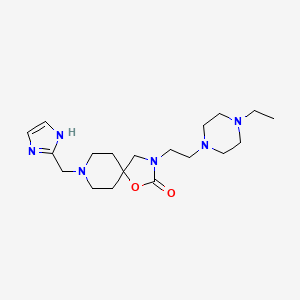 molecular formula C19H32N6O2 B5514271 3-[2-(4-ethylpiperazin-1-yl)ethyl]-8-(1H-imidazol-2-ylmethyl)-1-oxa-3,8-diazaspiro[4.5]decan-2-one 