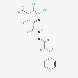 molecular formula C15H11Cl3N4O B5514280 4-氨基-3,5,6-三氯-N'-(3-苯基-2-丙烯-1-亚甲基)-2-吡啶甲酰肼 