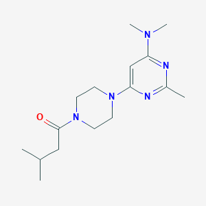 molecular formula C16H27N5O B5514313 N,N,2-三甲基-6-[4-(3-甲基丁酰)-1-哌嗪基]-4-嘧啶胺 