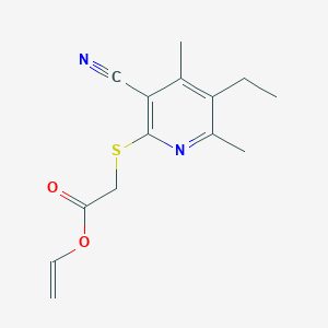 molecular formula C14H16N2O2S B5514318 vinyl [(3-cyano-5-ethyl-4,6-dimethyl-2-pyridinyl)thio]acetate 
