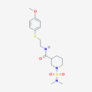 molecular formula C17H27N3O4S2 B5514323 1-[(dimethylamino)sulfonyl]-N-{2-[(4-methoxyphenyl)thio]ethyl}-3-piperidinecarboxamide 