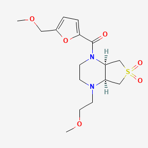 molecular formula C16H24N2O6S B5514327 (4aR*,7aS*)-1-(2-甲氧基乙基)-4-[5-(甲氧基甲基)-2-呋喃甲酰基]八氢噻吩[3,4-b]吡嗪-6,6-二氧化物 