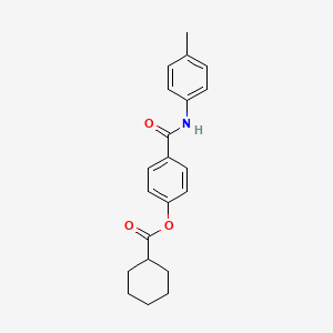 molecular formula C21H23NO3 B5514341 4-{[(4-methylphenyl)amino]carbonyl}phenyl cyclohexanecarboxylate 
