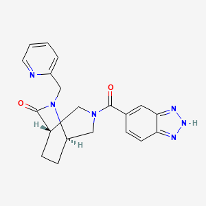 molecular formula C20H20N6O2 B5514350 (1S*,5R*)-3-(1H-1,2,3-苯并三唑-5-基羰基)-6-(吡啶-2-基甲基)-3,6-二氮杂双环[3.2.2]壬烷-7-酮 