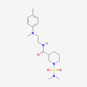 molecular formula C18H30N4O3S B5514362 1-[(dimethylamino)sulfonyl]-N-{2-[methyl(4-methylphenyl)amino]ethyl}-3-piperidinecarboxamide 