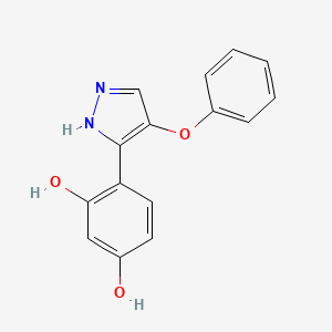molecular formula C15H12N2O3 B5514365 4-(4-phenoxy-1H-pyrazol-3-yl)-1,3-benzenediol 