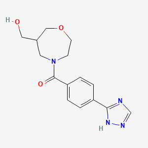 molecular formula C15H18N4O3 B5514372 {4-[4-(1H-1,2,4-triazol-3-yl)benzoyl]-1,4-oxazepan-6-yl}methanol 