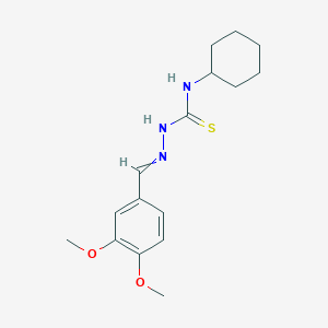 molecular formula C16H23N3O2S B5514377 3,4-dimethoxybenzaldehyde N-cyclohexylthiosemicarbazone 