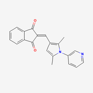 molecular formula C21H16N2O2 B5514407 2-{[2,5-dimethyl-1-(3-pyridinyl)-1H-pyrrol-3-yl]methylene}-1H-indene-1,3(2H)-dione 
