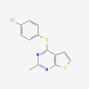 molecular formula C13H9ClN2S2 B5514413 4-[(4-chlorophenyl)thio]-2-methylthieno[2,3-d]pyrimidine 