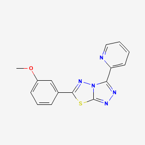 molecular formula C15H11N5OS B5514451 6-(3-methoxyphenyl)-3-(2-pyridinyl)[1,2,4]triazolo[3,4-b][1,3,4]thiadiazole 