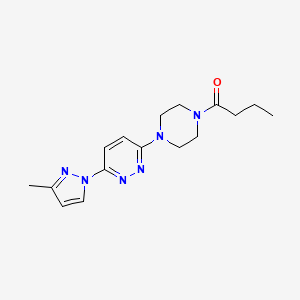 molecular formula C16H22N6O B5514459 3-(4-丁酰-1-哌嗪基)-6-(3-甲基-1H-吡唑-1-基)哒嗪 